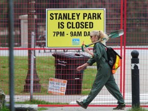 Fencing at Stanley Park in Vancouver on Sept. 5 as the city steps up efforts to remove dangerous coyotes that have attacked over 40 people recently.