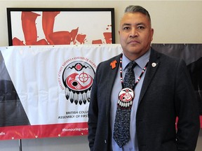 VANCOUVER, September 14, 2021 - BCAFN regional Chief Terry Teegee in action during a break from a meeting in Vancouver BC., on September 14, 2021. 

(NICK PROCAYLO/PNG) 



00065624A ORG XMIT: 00065624A [PNG Merlin Archive]