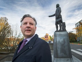 Vancouver mayor Kennedy Stewart outside city hall in Vancouver, BC, October 30, 2019.