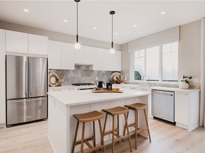 At the new Ballantree development in Coquitlam, the large, sleek kitchens have generous islands, clever design and five-burner gas cooktops that make them as appealing to cooks as guests.