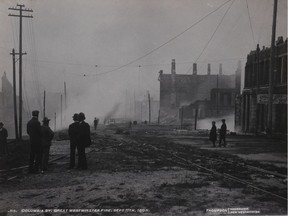 Stephen Joseph Thompson's photo of the aftermath of the Great Fire of New Westminster on Sept. 11, 1898. They're for sale in Vancouver & British Columbia in Early Photographs, a catalogue from the Wayfarer's Bookshop on Bowen Island.