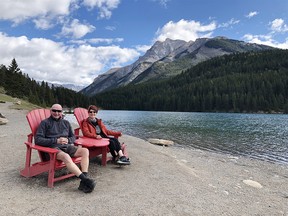 Tom and Sharon Jamieson at  Two Jack Lake  just outside Banff.