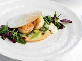 Scallops in a nest from Five Sails at the Pan Pacific Hotel.
