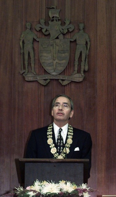 1996 - Mayor Philip Owen during his Inaugural address.