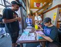Drug user advocates rally in the Downtown Eastside as part of public safety event distributing safe supply of drugs and celebrating the the proposed