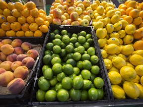 The produce at Ponesse Foods at Toronto's St. Lawrence Market is pictured in this photo taken on Sept. 15, 2021.