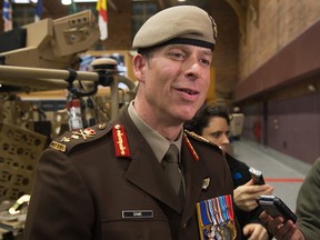 Major-General Peter Dawe, seen here during his media scrum, assumes command of Canadian Special Operations Forces Command (CANSOFCOM) at Cartier Square Drill Hall.