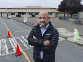 Andrew Scallion is the president of the Richmond District Parent advisory Council. He believes the provincial government could have acted faster to improve ventilation in classrooms, especially after the arrival of COVID-19. Scallion is pictured at Diefenbaker Elementary in Richmond, which is scheduled to have its ventilation updated this school year.