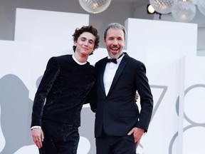 Timothee Chalamet and director Denis Villeneuve at the premiere of Dune at the 78th Venice Film Festival.