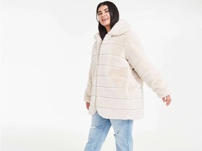 Joe Fresh x Jillian Harris beige ‘Harris’ coat, $89 at Joe Fresh, joefresh.com.