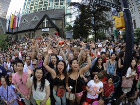 A crowd in downtown Vancouver, pre-COVID. There are several good reason to distrust the stereotype that Vancouver is the capital of hate crime.