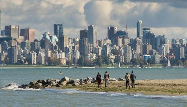 People enjoy the beautiful Thanksgiving Monday weather in Vancouver on Oct. 11, 2021.