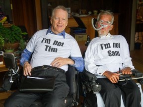 Former civic political rivals Sam Sullivan (left) and Tim Louis are poitical opposites, but have become very good friends.