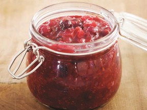 Spiced with cinnamon, ginger and cloves, Anna Olson's cranberry-based Festive Red Berry Compote smells and looks like Christmas.