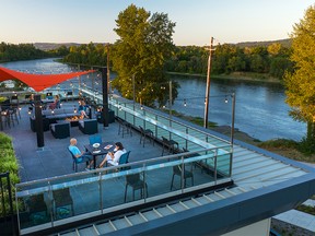 Rooftop dining and drinks at the Independence-Hotel along the Willamette River in Independence.