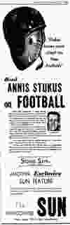 The full Vancouver Sun ad for football columnist Annis Stukus, Aug. 17, 1956.