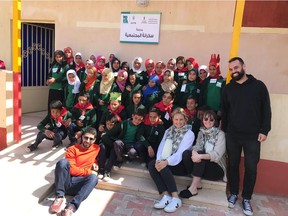 The Toronto-based Kotn team with students from one of the ABCs Project schools in rural Egypt.