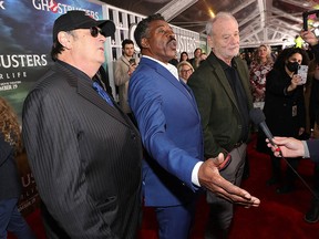 Dan Aykroyd, Ernie Hudson and Bill Murray attend the GHOSTBUSTERS: AFTERLIFE World Premiere on November 15, 2021 in New York City.