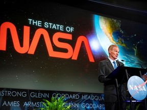 NASA Administrator Bill Nelson speaks during a "State of NASA" address at NASA headquarters in Washington, June 2, 2021.
