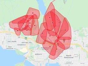 Strong winds have damaged a few transmission lines on the North Shore, resulting in thousands of homes being without power.
