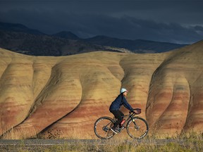 Rider at the Painted Hills Unit of the John Day National Monument.