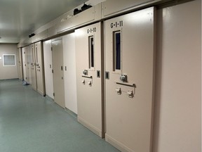 A view of the cell doors of the maximum security unit at Kingston, Ont.'s, Collins Bay Institution on May 10, 2016.