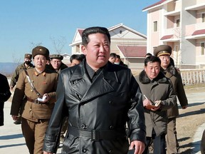North Korean leader Kim Jong Un visiting Samjiyon city. Undated.