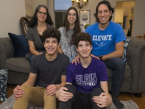The Weiss family, from left: mom Lori-Ann, Noah, 14, Nadia, 16, Elijah, 14, who was the most seriously injured, and dad Joshua.