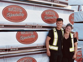 Carmen and Tyler Backs, brother and sister whose family company, Vancouver Specialty Cedar Products faces an uncertain future due to old growth logging deferrals.