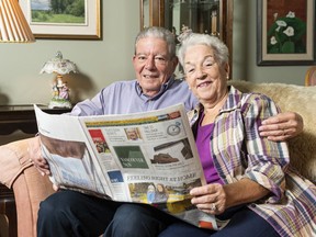 Wendel and Barbara Mayer read the Vancouver Sun at their home in North Vancouver. The Mayers have donated $50,000 this year to The Vancouver Sun's Adopt-A-School program.