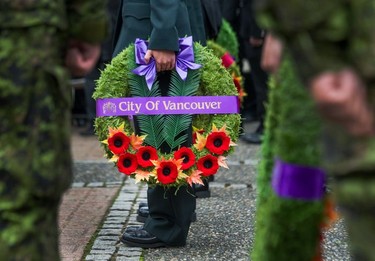 Remembrance Day ceremony at the Chinatown Memorial Plaza in Vancouver on Nov. 11, 2021.