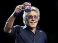 Lead singer Roger Daltrey greets the fans with a cheers on The Who Hits 50! tour at the ACC in Toronto on Tuesday, March 1, 2016.