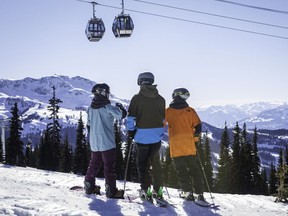 A closed gondola to ski at Whistler Blackcomb.