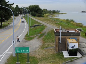 A view of the dike in Richmond near #2 Road Bridge.