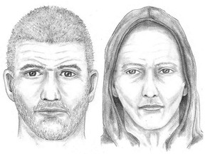 Sketches of two men allegedly involved in a vehicle theft and child abduction on Nov. 9 in Surrey.