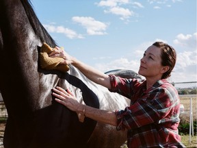 Molly Parker is seen here in the new film Jockey. Parker plays a caring horse trainer and friend to an aging jockey, Clifford Collins Jr., who is facing a lot in both his personal and professional life.
