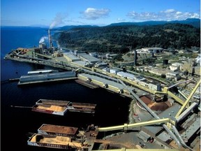 Handout photo of Catalyst Paper's pulp mill in Powell River.