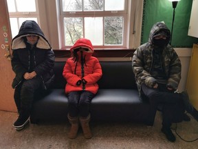 Students from the Sunrise Alternative program at Vancouver's Templeton Secondary wear new winter clothes bought using Adopt-A-School emergency funds.