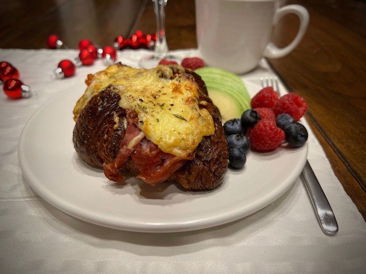  Croissant Croque Monsieur created by Tracy Steele, chef and owner of The Bench Bakehouse.