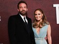 Ben Affleck and Jennifer Lopez attend the premiere for the film "The Tender Bar" at The TLC Chinese Theater in Los Angeles on Dec. 12, 2021.