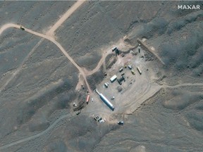 This file handout satellite image provided by Maxar Technologies on January 8, 2020 shows an overview of Iran's Natanz nuclear facility, south of the capital Tehran.