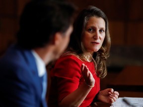 Prime Minister Justin Trudeau and Fianance Minister Chrystia Freeland.