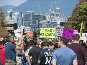 Several thousand anti-vaccine protestors converged on Vancouver General Hospital in September as part of the World Wide Walkout for Health Freedom.