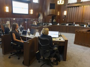 March 19, 2020 — VANCOUVER: Council chambers at Vancouver city hall in a photo from March 2020.