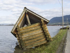 Aftermath of heavy flooding on the Sumas prairie in Abbotsford, BC Thursday, December 2, 2021.