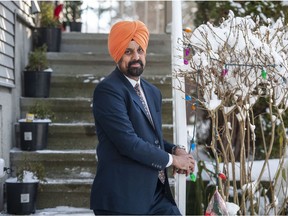 Pritpal Singh Sekhon at his home in Surrey on Thursday. Sekhon began helping stranded truckers after November's mudslides and flooding, then teamed up with local pilots and gurdwaras across the Lower Mainland to provide assistance to stranded people and cut-off communities as part of a massive volunteer effort that connected the province.