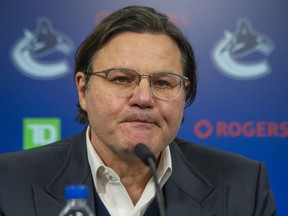 A day after he decided to dismiss Jim Benning and Travis Green from their respective duties as general manager and coach of the hockey team, Francesco Aquilini spoke to the media for the first time in seven years.