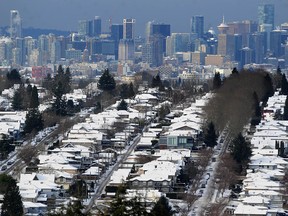 North Burnaby and Vancouver as seen from Capitol Hill during a Christmas week cold snap that has sparked Arctic outflow warnings and extreme weather responses throughout the region.
