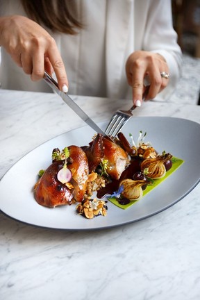 Dry-Aged Quail at Boulevard Kitchen: Classic French techniques combined with traditional Cantonese flavor for an excellent dry-aged, five-spice barbecue quail.