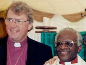 Anglican Bishop Michael Ingham with South African Archbishop Desmond Tutu at a conference in Scotland in 1995.